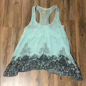 Razor back turquoise tank